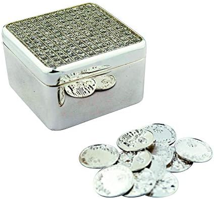 ערכת מתנה של Arras de Boda | מגיע עם מטבעות | 9 סגנונות | קופסאות מתכת לחתונה טקס נישואין ספרדי